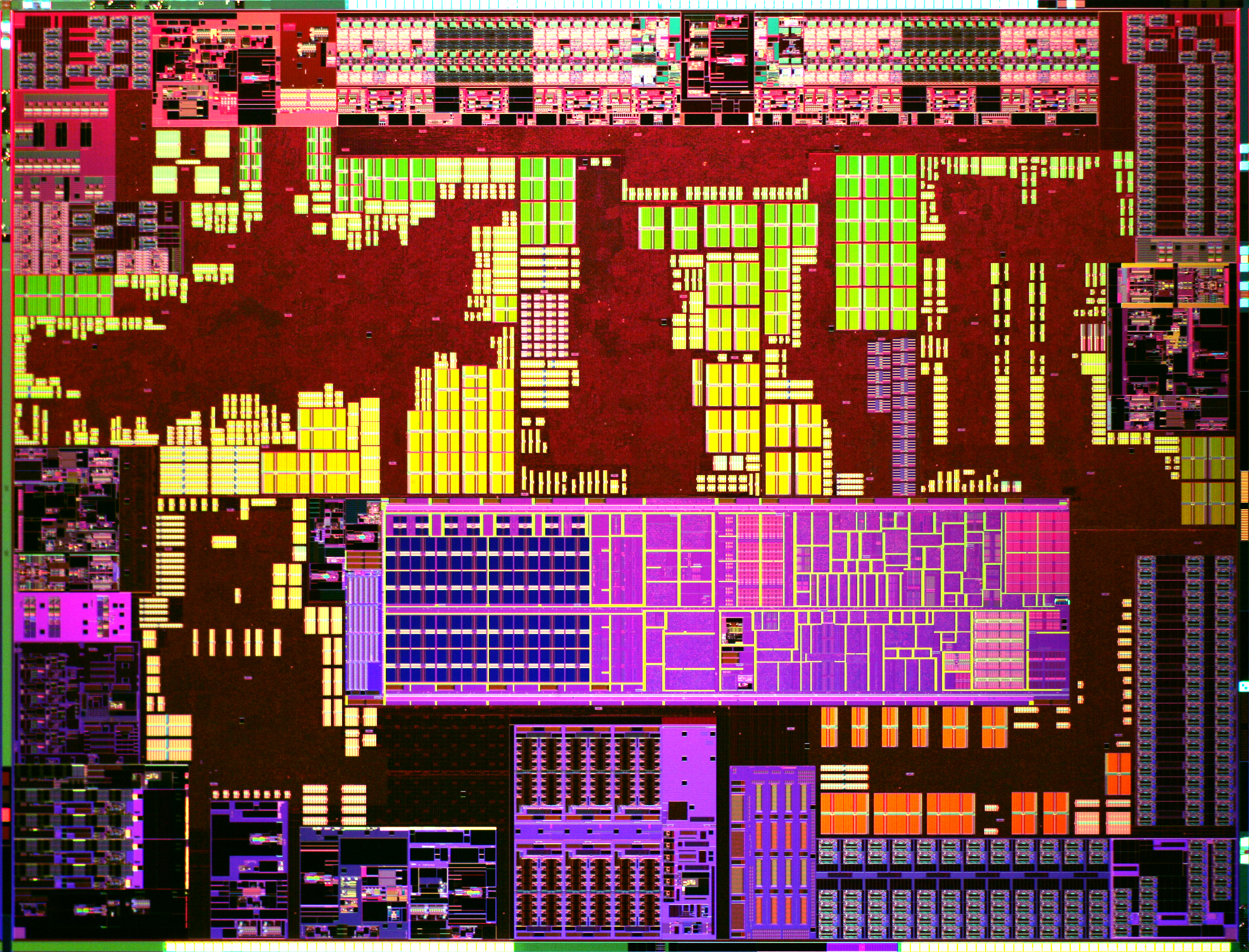 A picture of a colorful SoC.